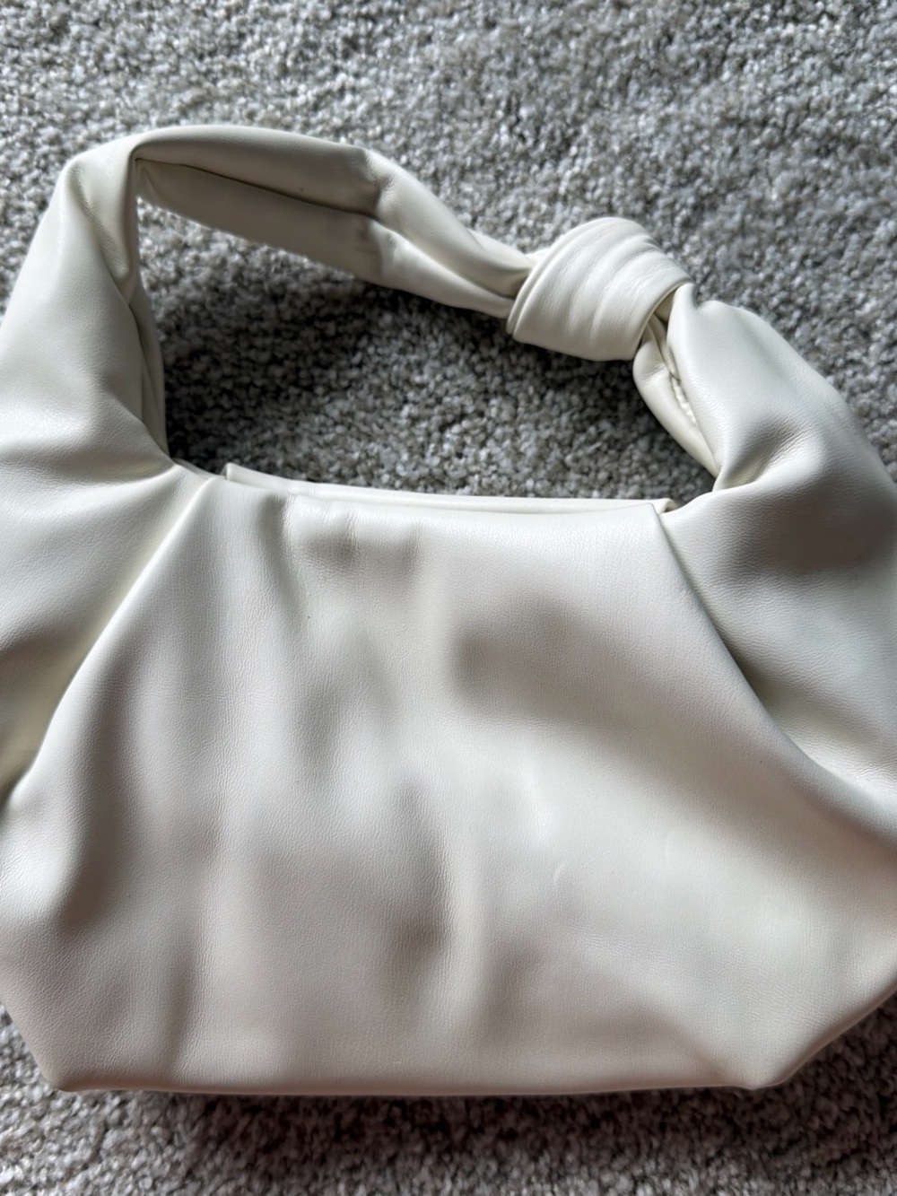 Soft Cream Knot-Handle Mini Shoulder Bag